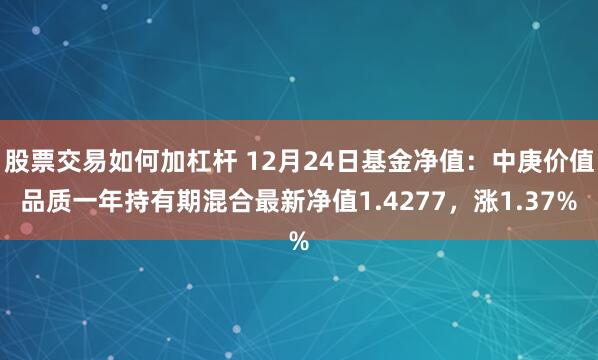 股票交易如何加杠杆 12月24日基金净值：中庚价值品质一年持有期混合最新净值1.4277，涨1.37%