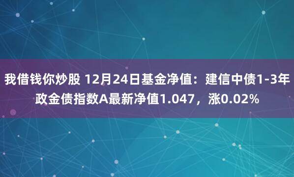 我借钱你炒股 12月24日基金净值：建信中债1-3年政金债指数A最新净值1.047，涨0.02%