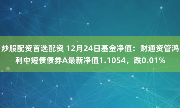 炒股配资首选配资 12月24日基金净值：财通资管鸿利中短债债券A最新净值1.1054，跌0.01%