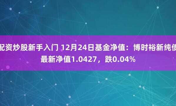 配资炒股新手入门 12月24日基金净值：博时裕新纯债最新净值1.0427，跌0.04%