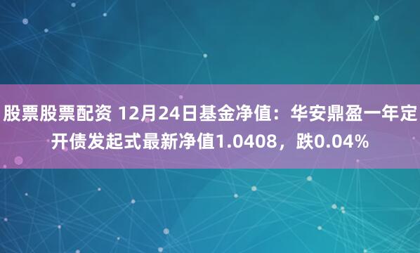 股票股票配资 12月24日基金净值：华安鼎盈一年定开债发起式最新净值1.0408，跌0.04%